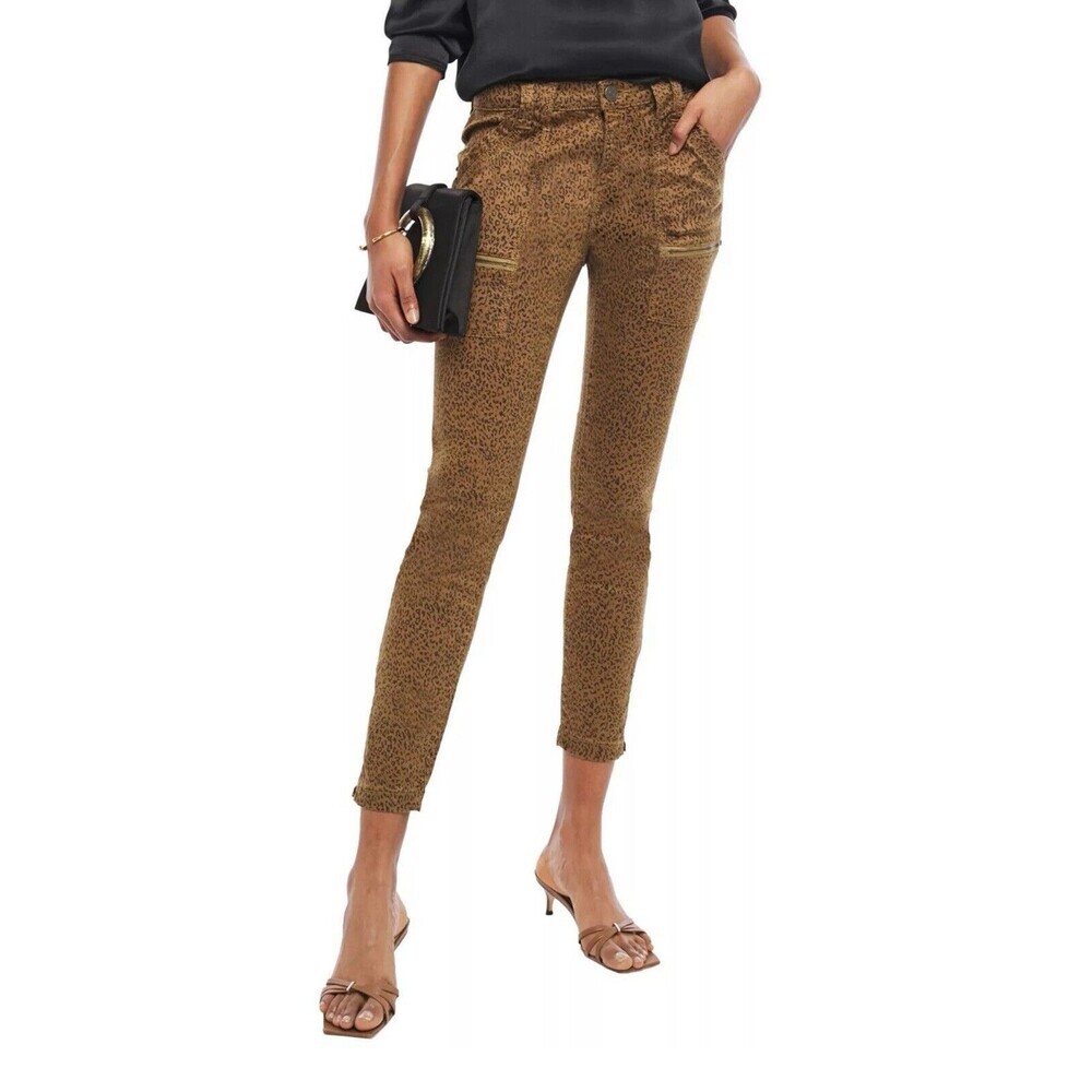 Joie‎ Animal Print Womens Park Skinny Pants 24 Lacquer - NWT $248